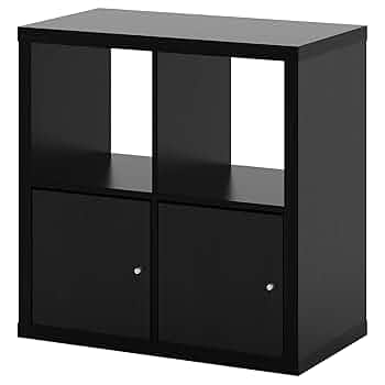 ■送料込■IKEA カラックス シェルフユニット 扉 収納 棚 スタッキング KALLAX カラックス シェルフユニット, ホワイトステインオーク調